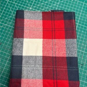 Plaid Red, Navy & Cream Flannel Fabric